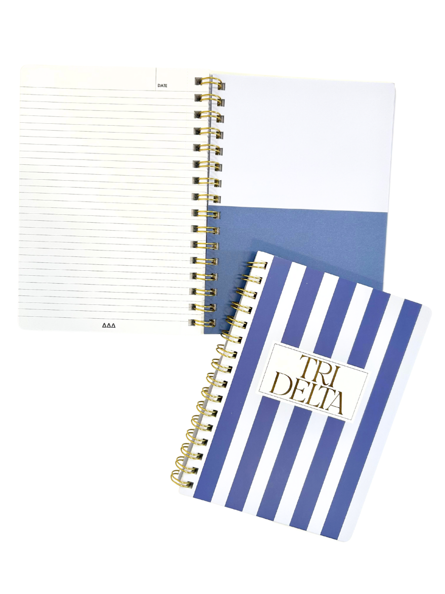 Delta Delta Delta Stripe Sorority Notebook