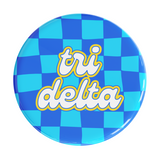 Delta Delta Delta Checker Sorority Button