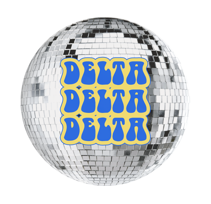 Delta Delta Delta Disco Sorority Button