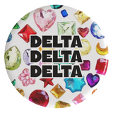 Delta Delta Delta Bejeweled Sorority Button