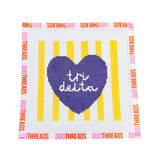Delta Delta Delta Sorority Heart Needlepoint Canvas