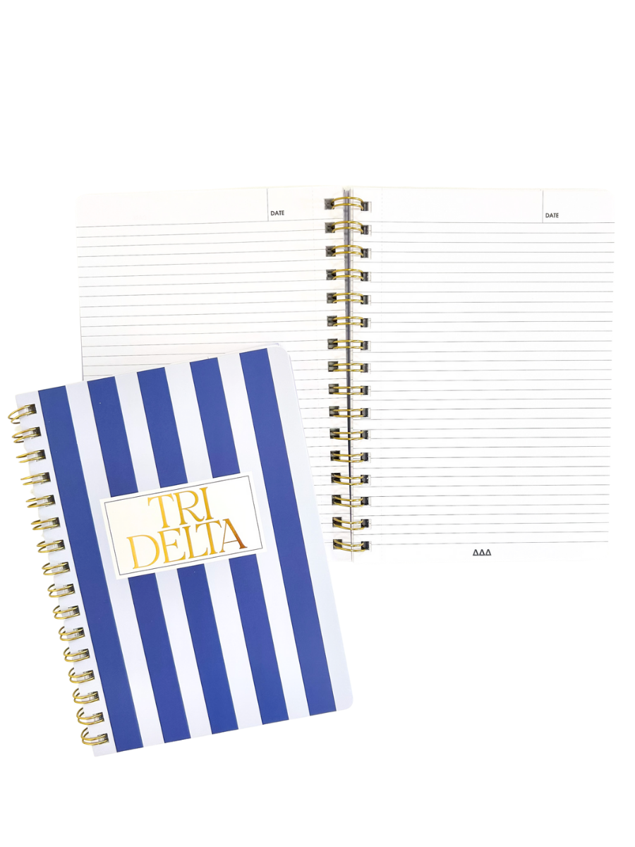 Delta Delta Delta Stripe Sorority Notebook