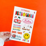 Delta Gamma Sorority Rainbow Sticker Sheet