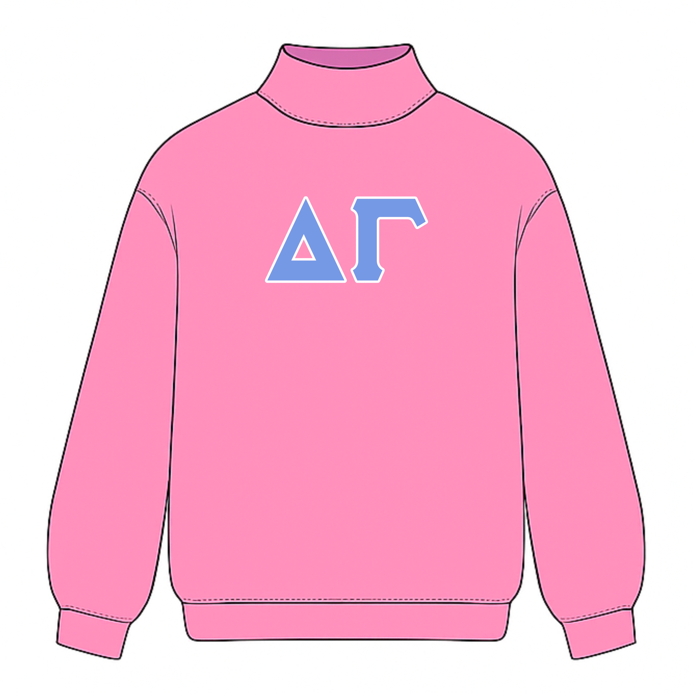 Classic Twill Sorority Embroidered Mock Neck