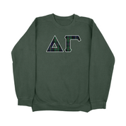 Dad's Plaid Embroidered Letter Sorority Sweatshirt
