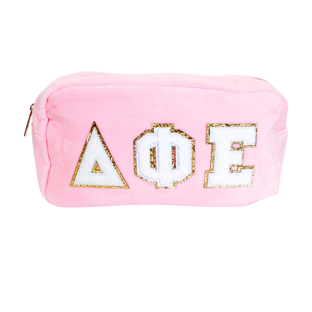 Chenille Sorority Cosmetic Bag