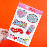 Delta Phi Epsilon Sorority Y2K Sticker Sheet