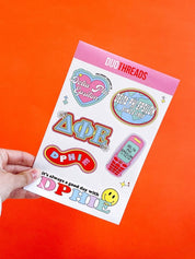 Delta Phi Epsilon Sorority Y2K Sticker Sheet