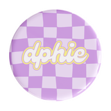 Delta Phi Epsilon Checker Sorority Button