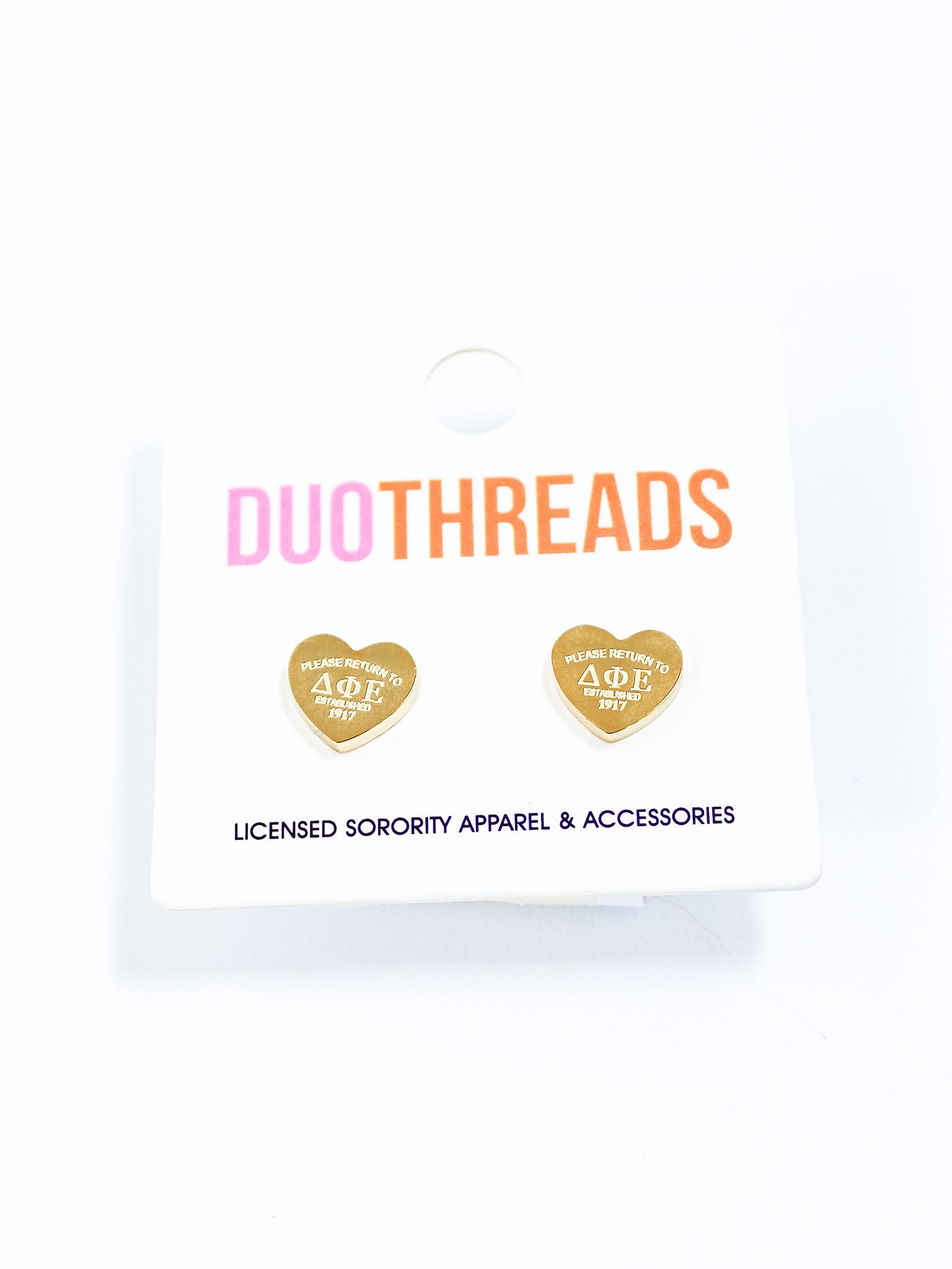 Delta Phi Epsilon Heart Earrings