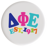 Delta Phi Epsilon Happy Days Sorority Button