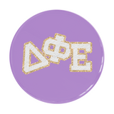 Delta Phi Epsilon Varsity Letter Sorority Button