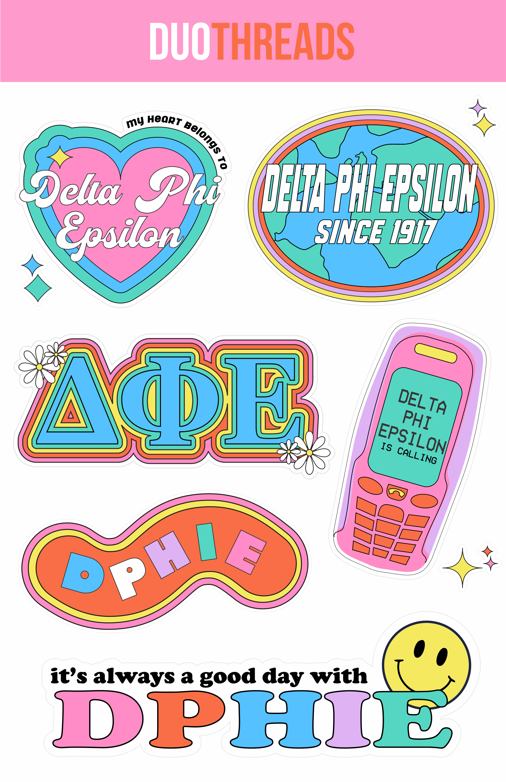 Sorority Y2K Sticker Sheet