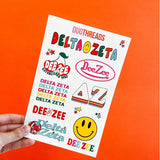 Delta Zeta Sorority Rainbow Sticker Sheet