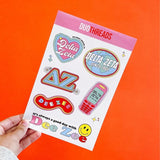 Delta Zeta Sorority Y2K Sticker Sheet