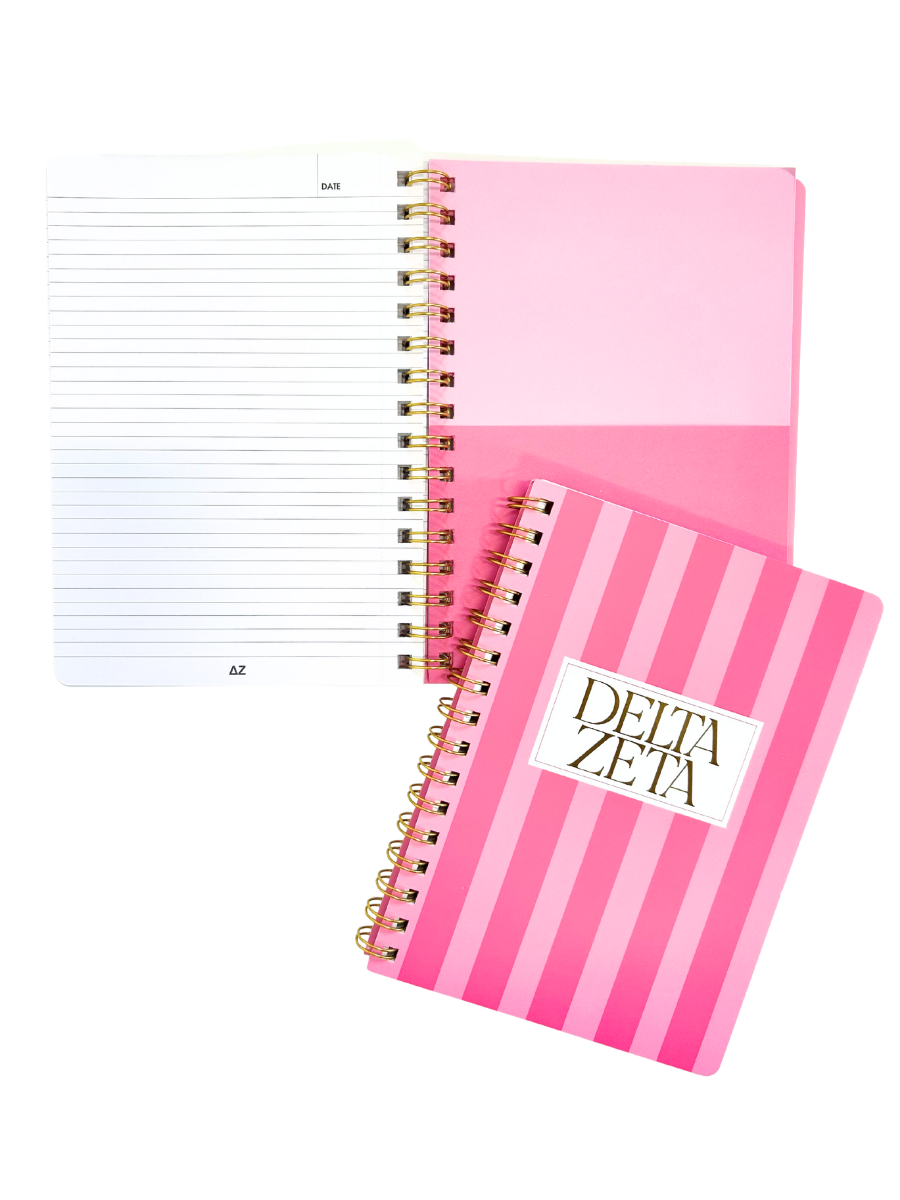 Delta Zeta Stripe Sorority Notebook