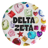 Delta Zeta Bejeweled Sorority Button