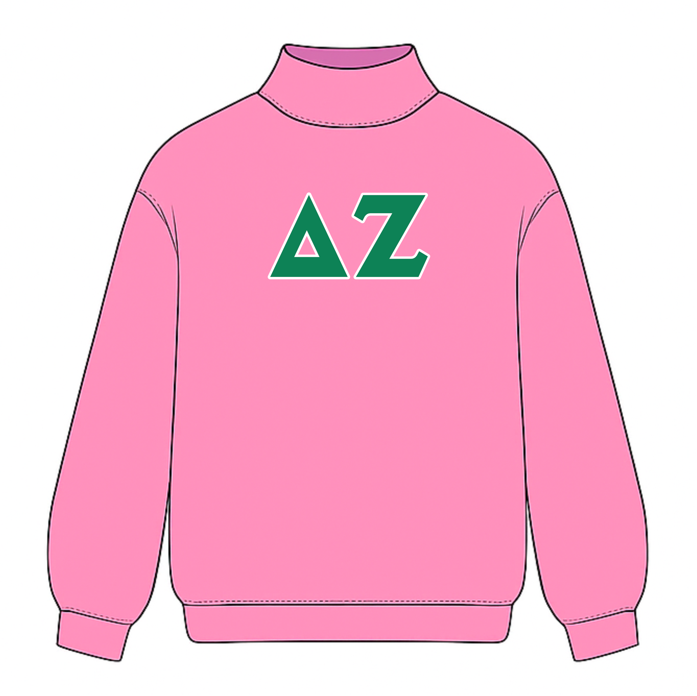 Classic Twill Sorority Embroidered Mock Neck