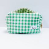 Sorority Gingham Quilted Makeup Bag