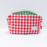Sorority Gingham Quilted Makeup Bag
