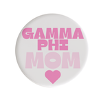 Gamma Phi Beta Mom Heart Sorority Button