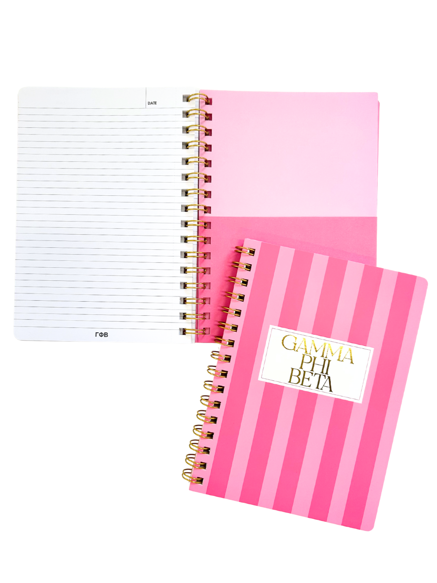 Gamma Phi Beta Stripe Sorority Notebook