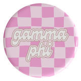 Gamma Phi Beta Checker Sorority Button