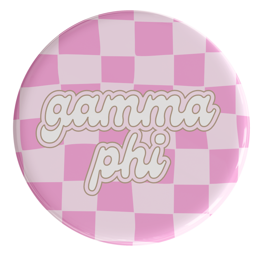 Gamma Phi Beta Checker Sorority Button
