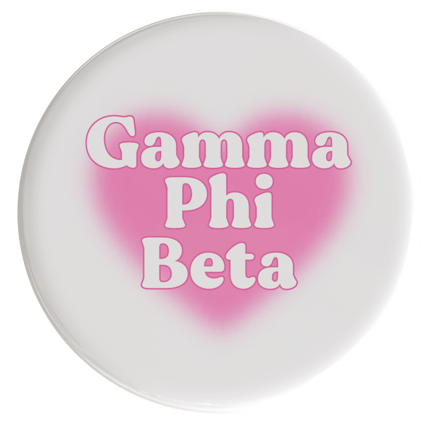 Gamma Phi Beta Big Heart Sorority Button