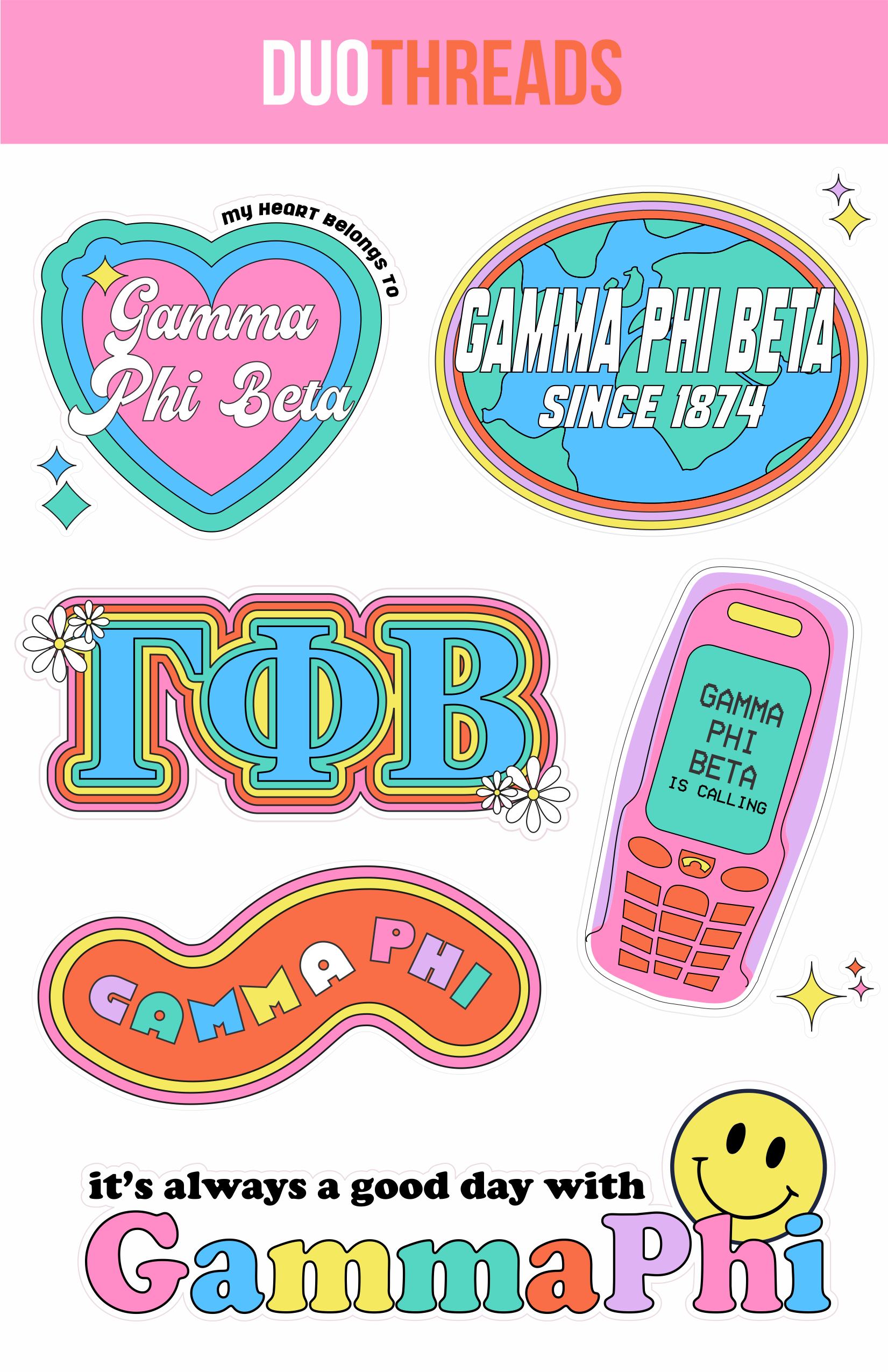 Sorority Y2K Sticker Sheet