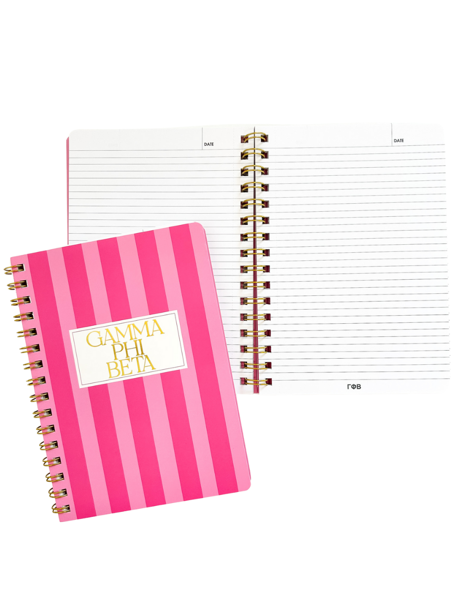 Gamma Phi Beta Stripe Sorority Notebook