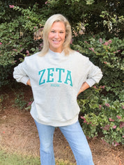 Campus Sorority Embroidered Mock Neck