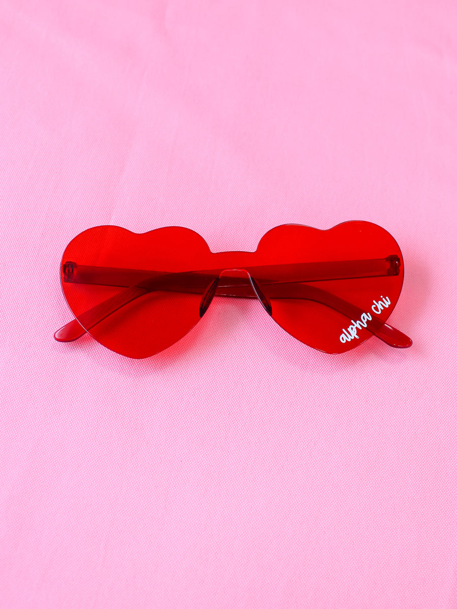Alpha Chi Omega Only Eyes For You Heart Sunnies