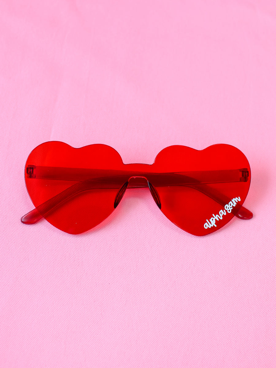 Alpha Gamma Delta Only Eyes For You Heart Sunnies