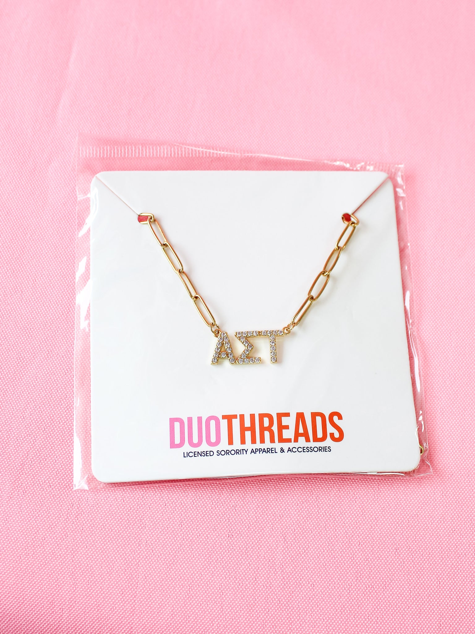 Alpha Sigma Tau Rhinestone Necklace