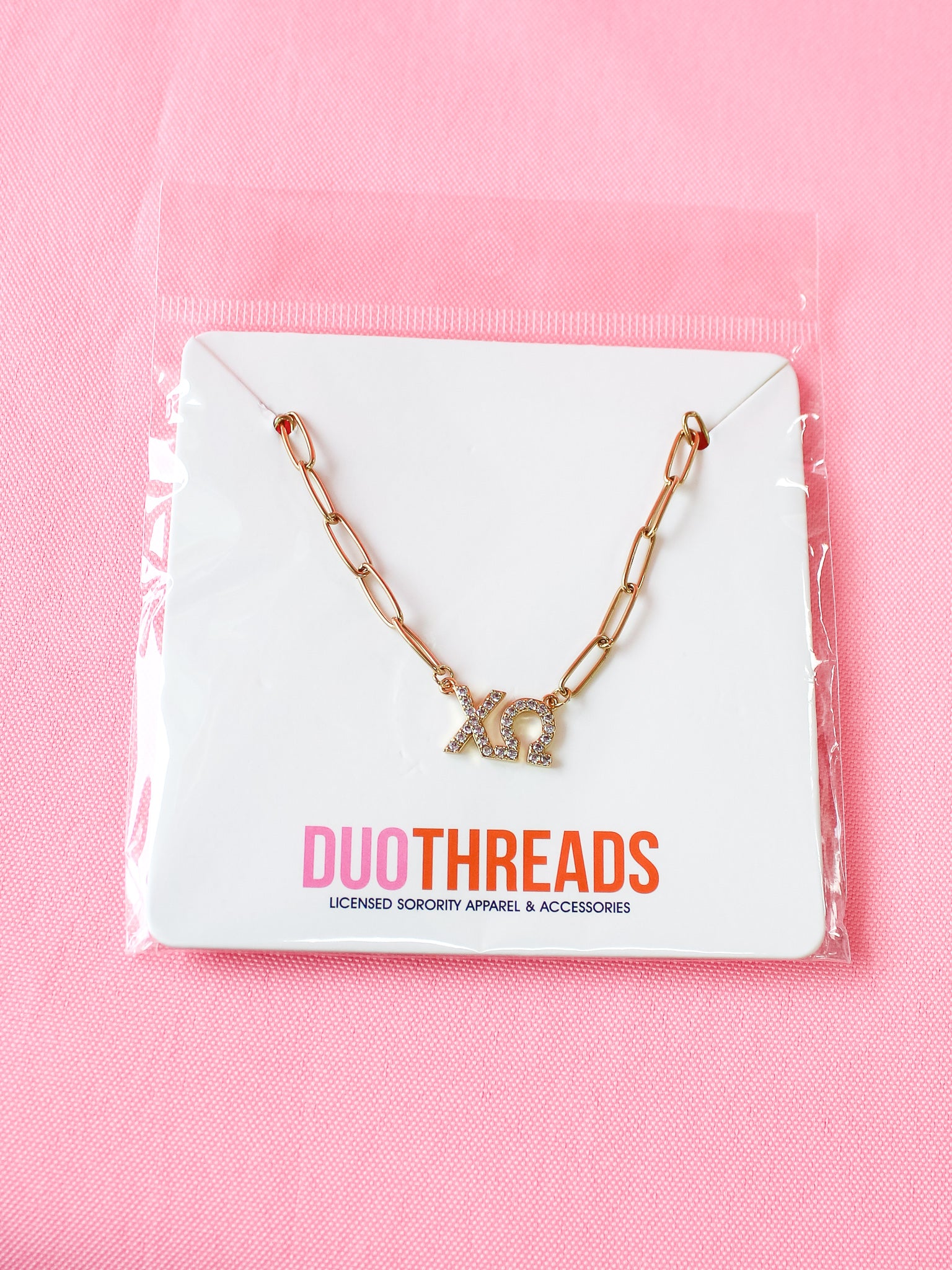Chi Omega Rhinestone Necklace