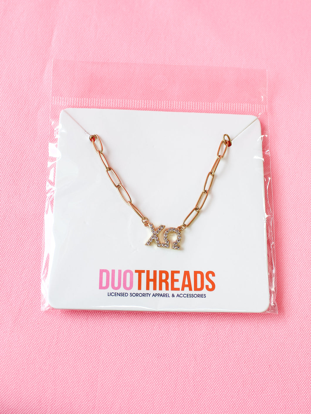 Chi Omega Rhinestone Necklace