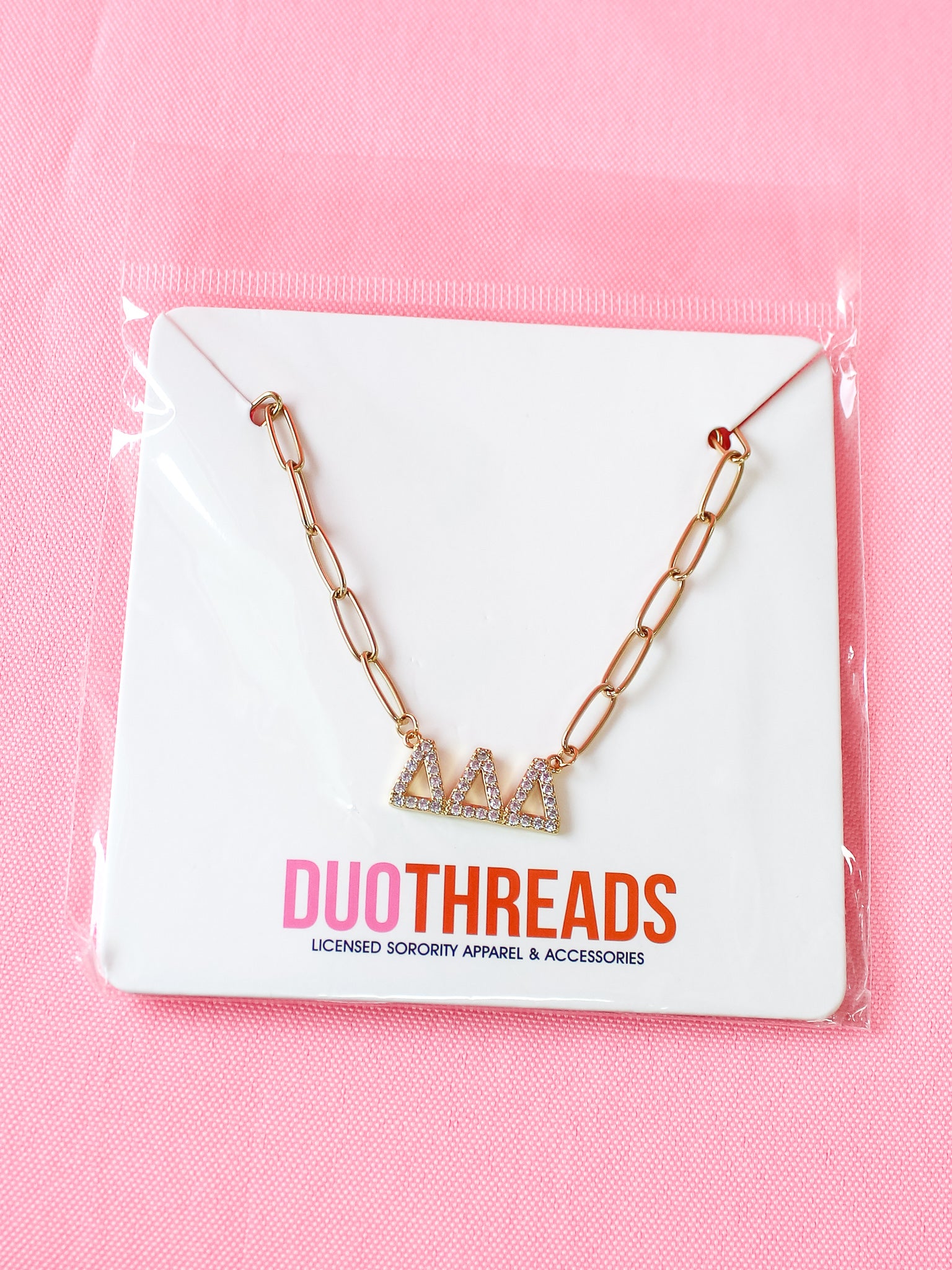 Delta Delta Delta Rhinestone Necklace