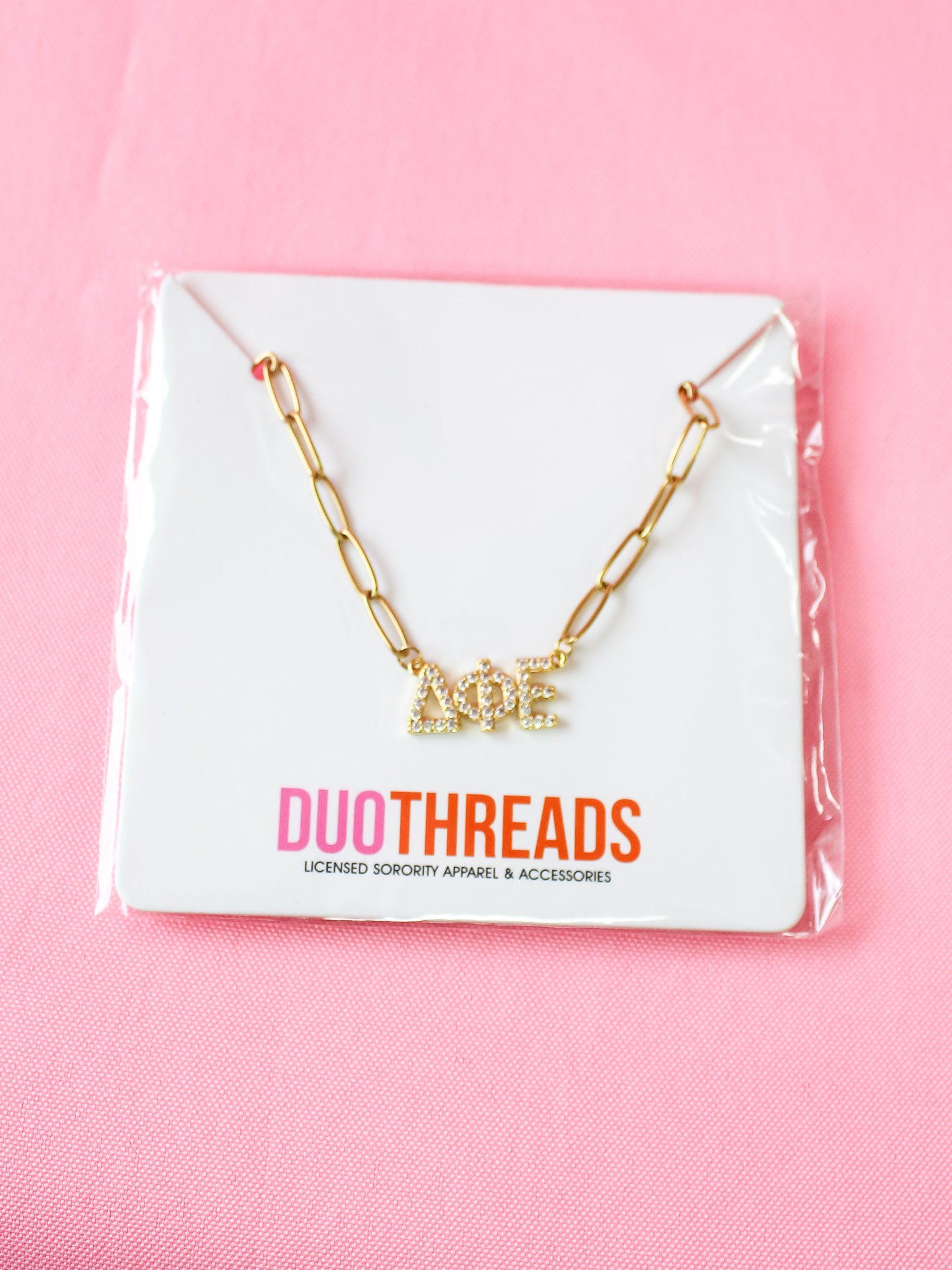 Delta Phi Epsilon Rhinestone Necklace