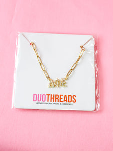 Delta Phi Epsilon Rhinestone Necklace