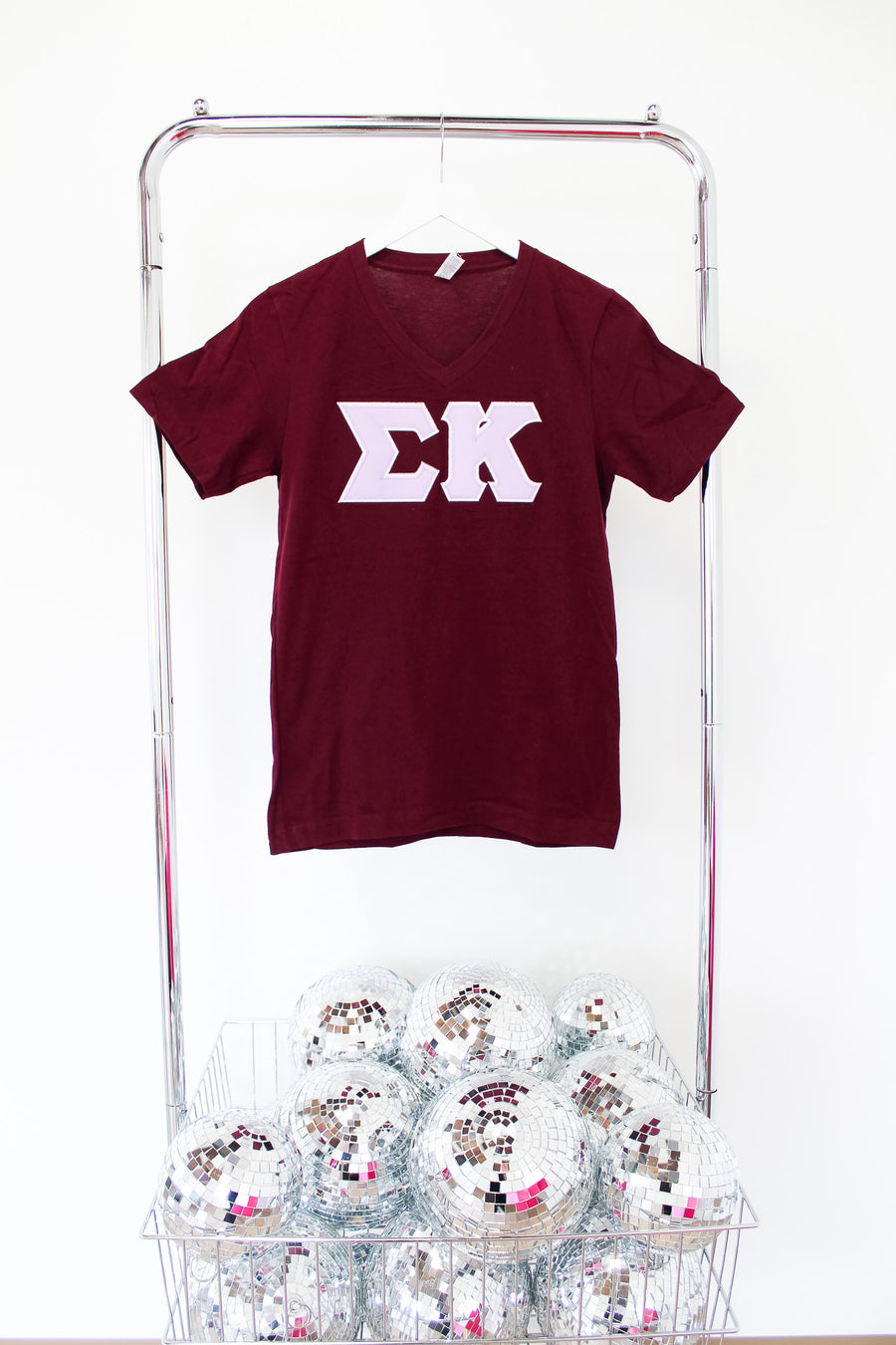Sigma Kappa Embroidered Letter Tee - XS CRIMSON