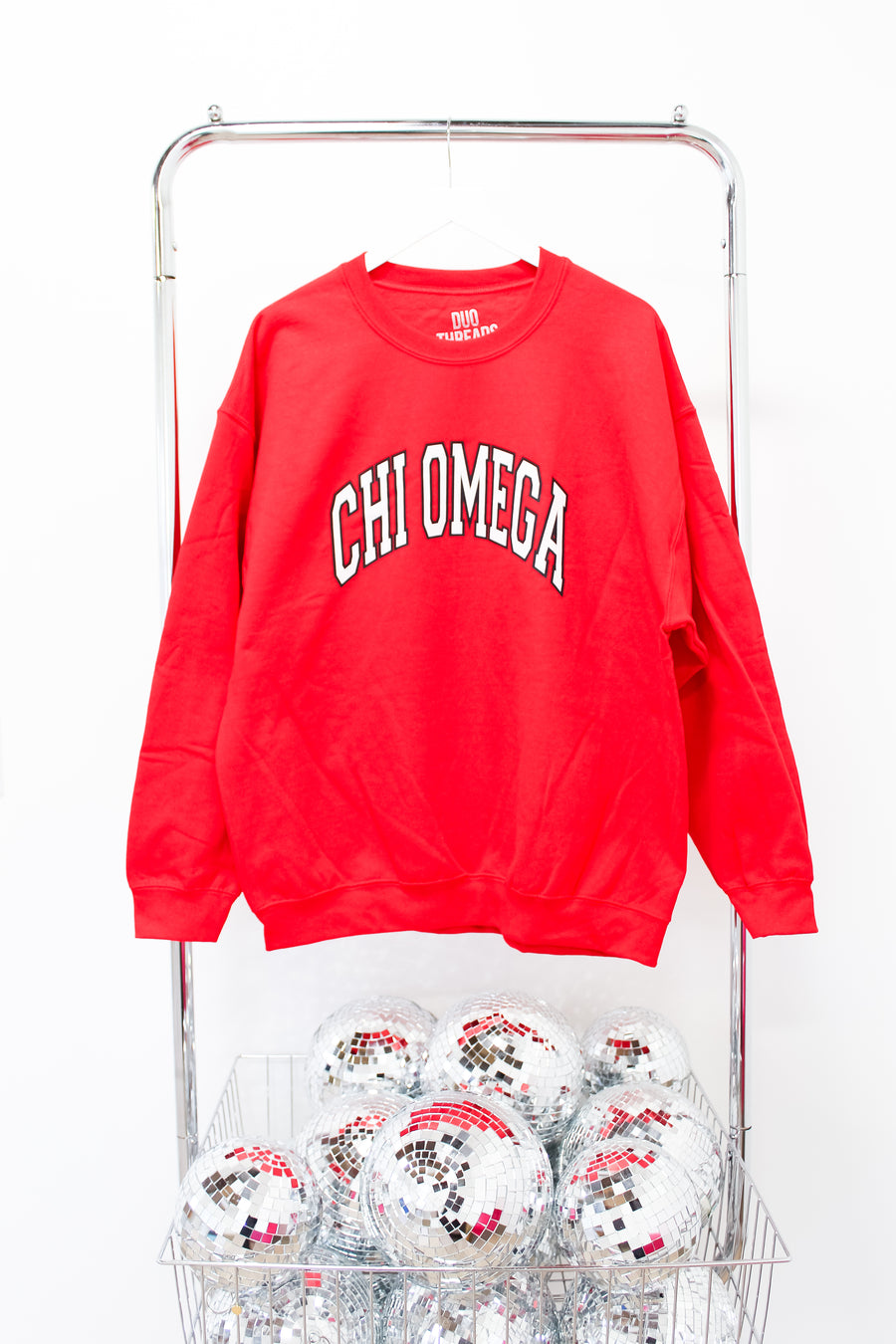 Chi Omega Spellout Crew - XL RED