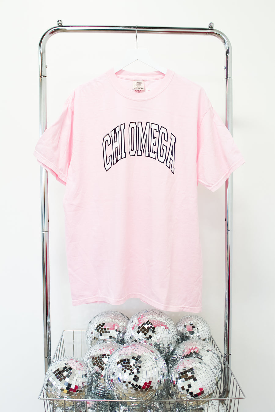 Chi Omega Spellout Tee - XL COTTON CANDY