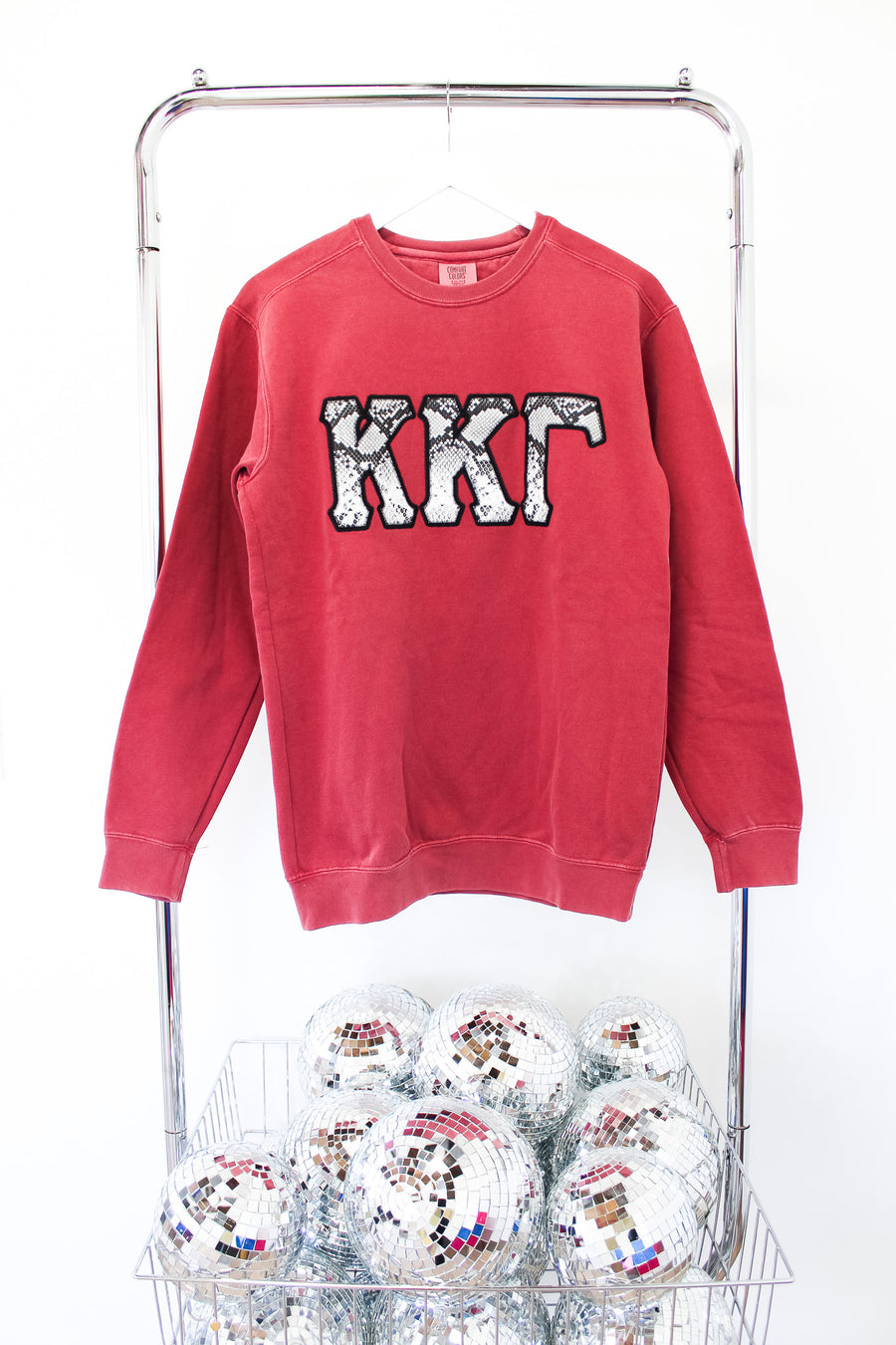 Kappa Kappa Gamma Embroidered Letter Crew - SM CRIMSON