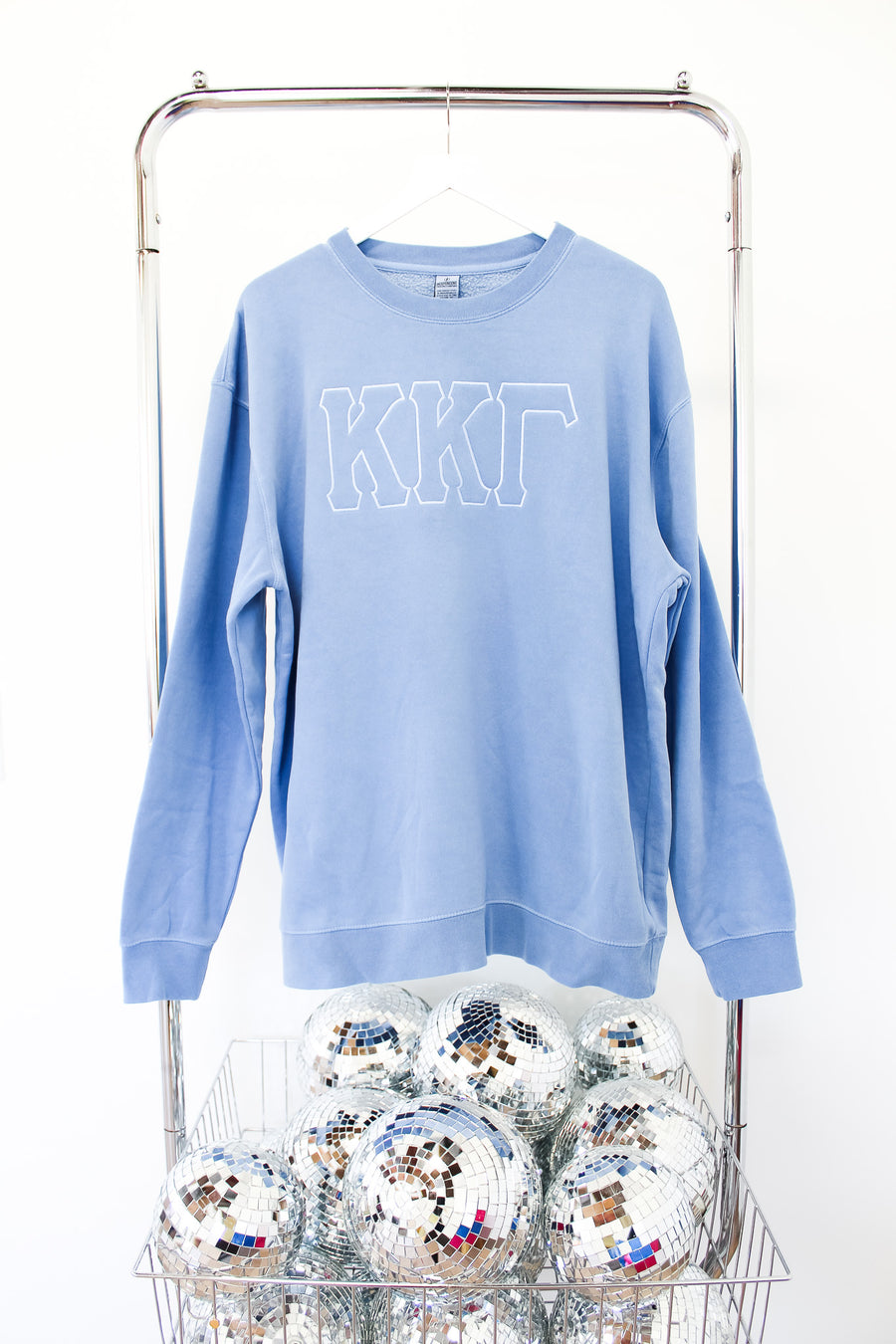 Kappa Kappa Gamma Suzette Embroidered Crew- XL LT BLUE