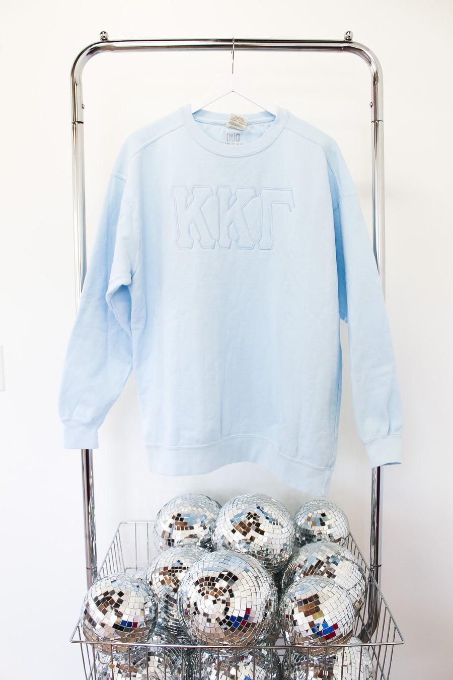Kappa Kappa Gamma Suzette Embroidered Crew - XL LT BLUE