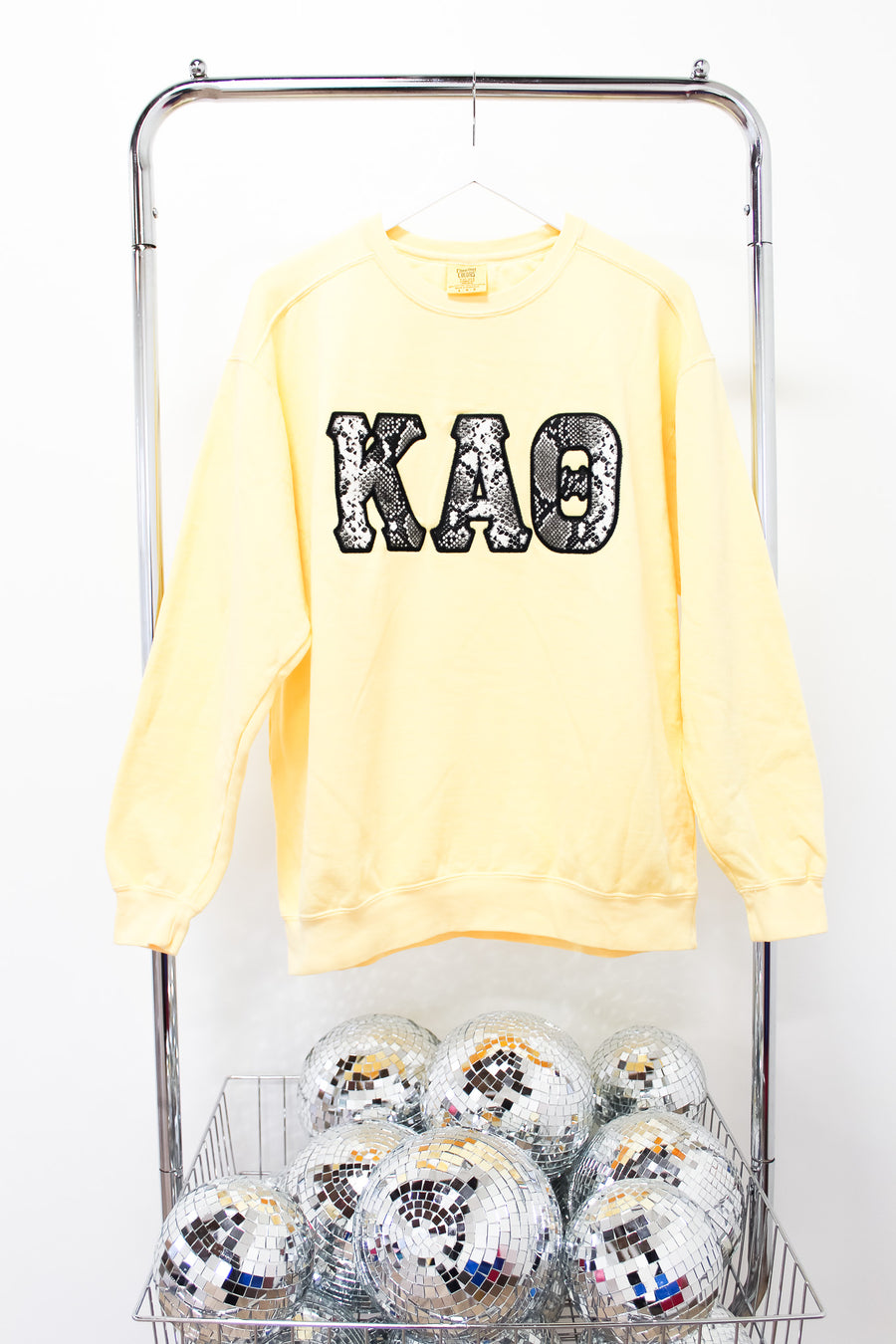 Kappa Alpha Theta Embroidered Letter Crew - LG BUTTER