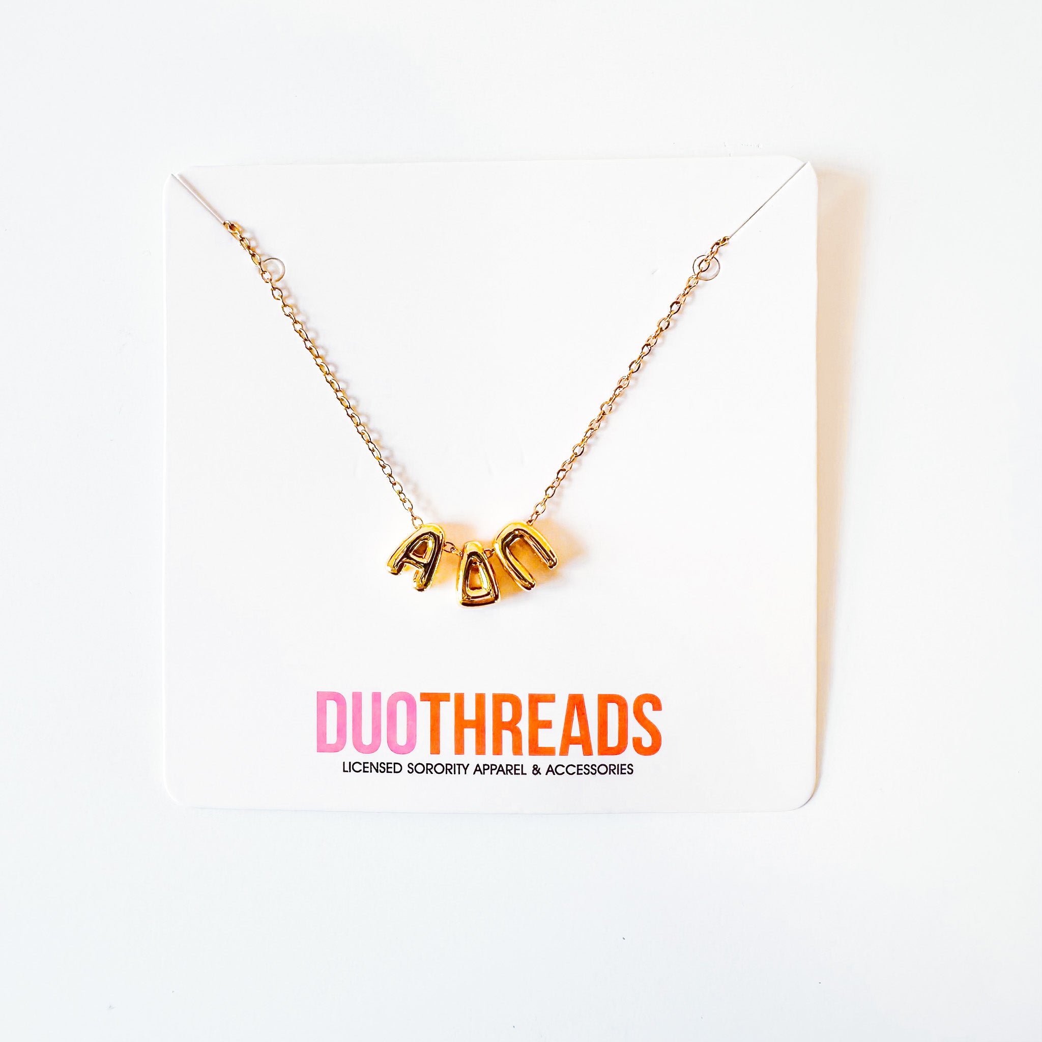 Bubble Letter Sorority Necklace