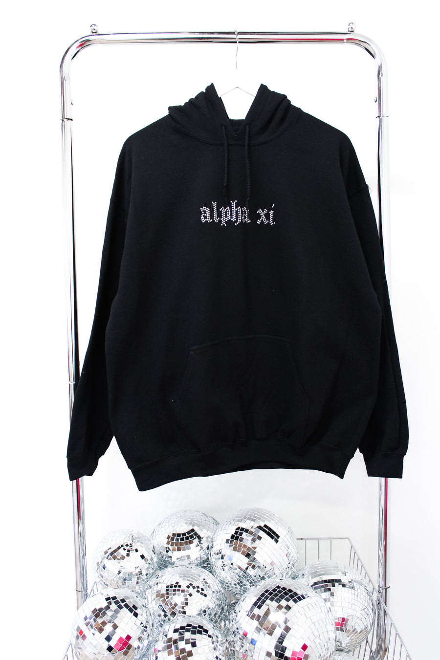 Alpha Xi Delta Bling Ring Sweatshirt - LG BLACK