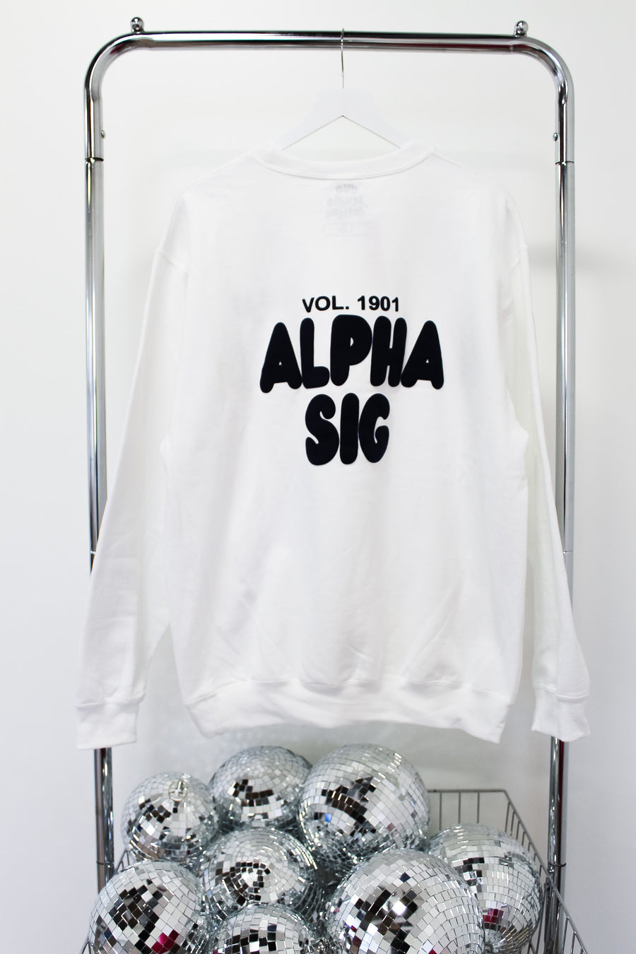 Alpha Sigma Alpha Foxy Crew - LG WHITE